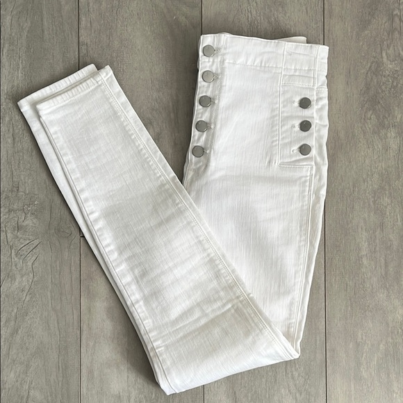 J BRAND Natasha White Button-Detail Women's Skinny Jeans, Size 30 - Picture 3 of 15